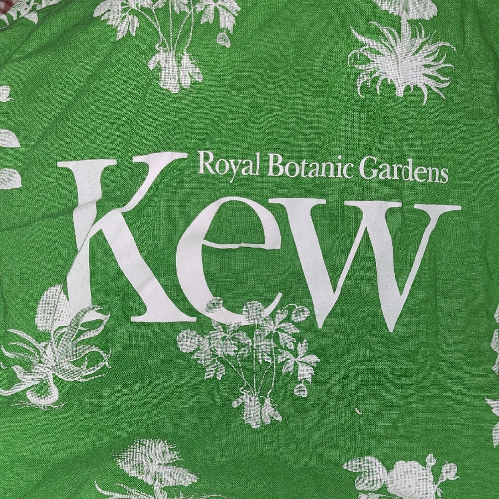 KEW Royal Botanical Gardens Green Floral Tote Bag